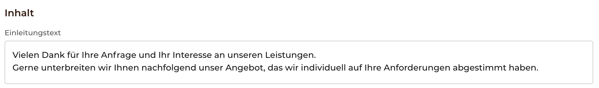 Einleitungstext Angebote