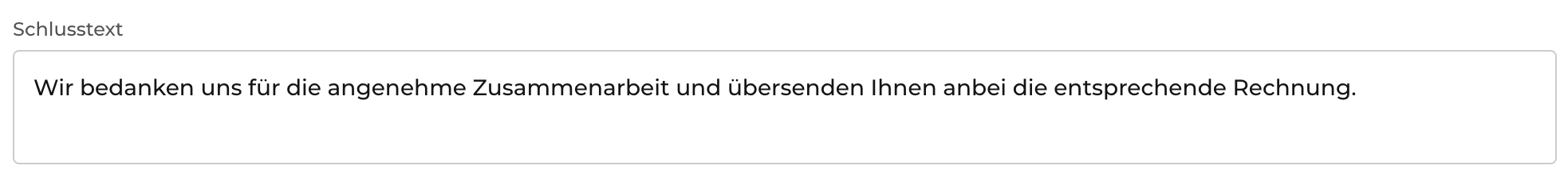 Schlusstext Angebote
