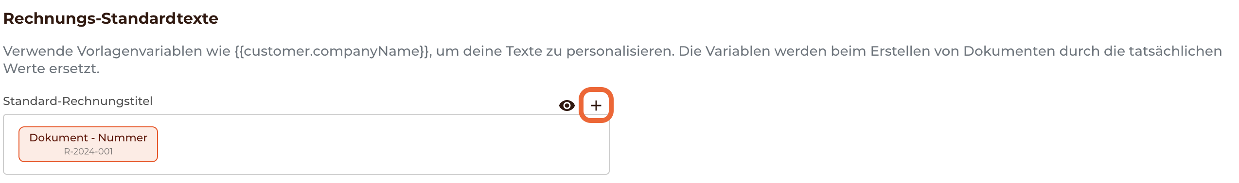 Variablen einsetzen die dann ersetzt werden sobald man ein neues Dokument anlegt