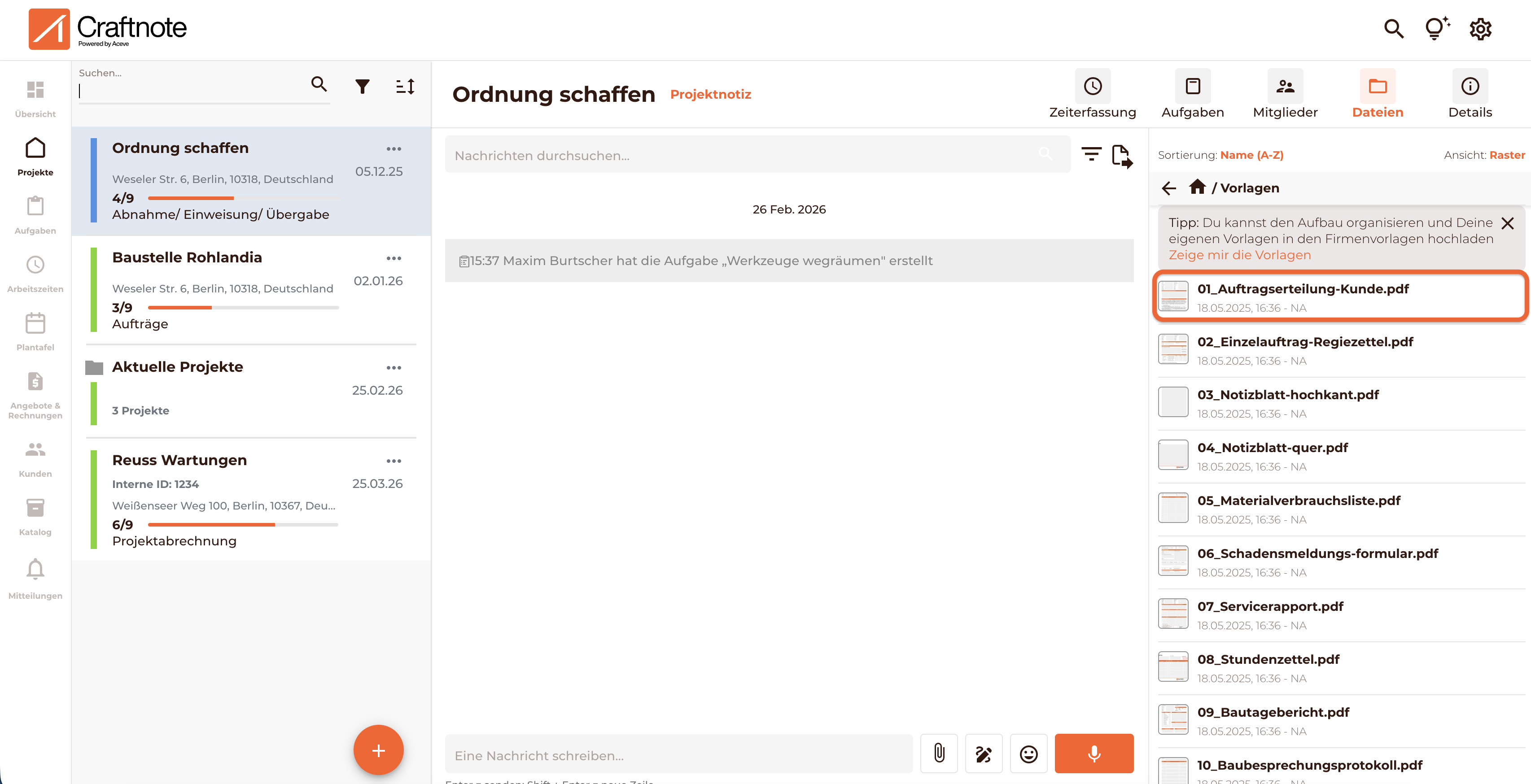 PDF in Dateiablage auswählen und anklicken