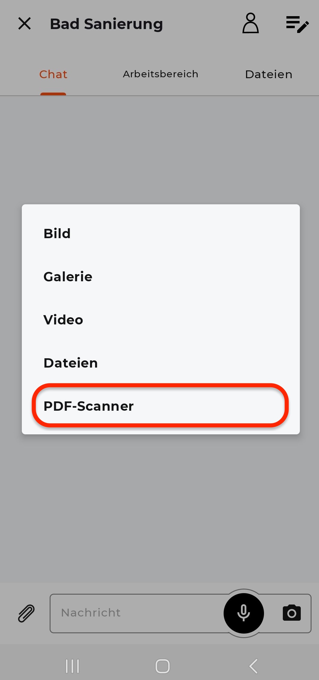 PDF Scanner auswählen Android