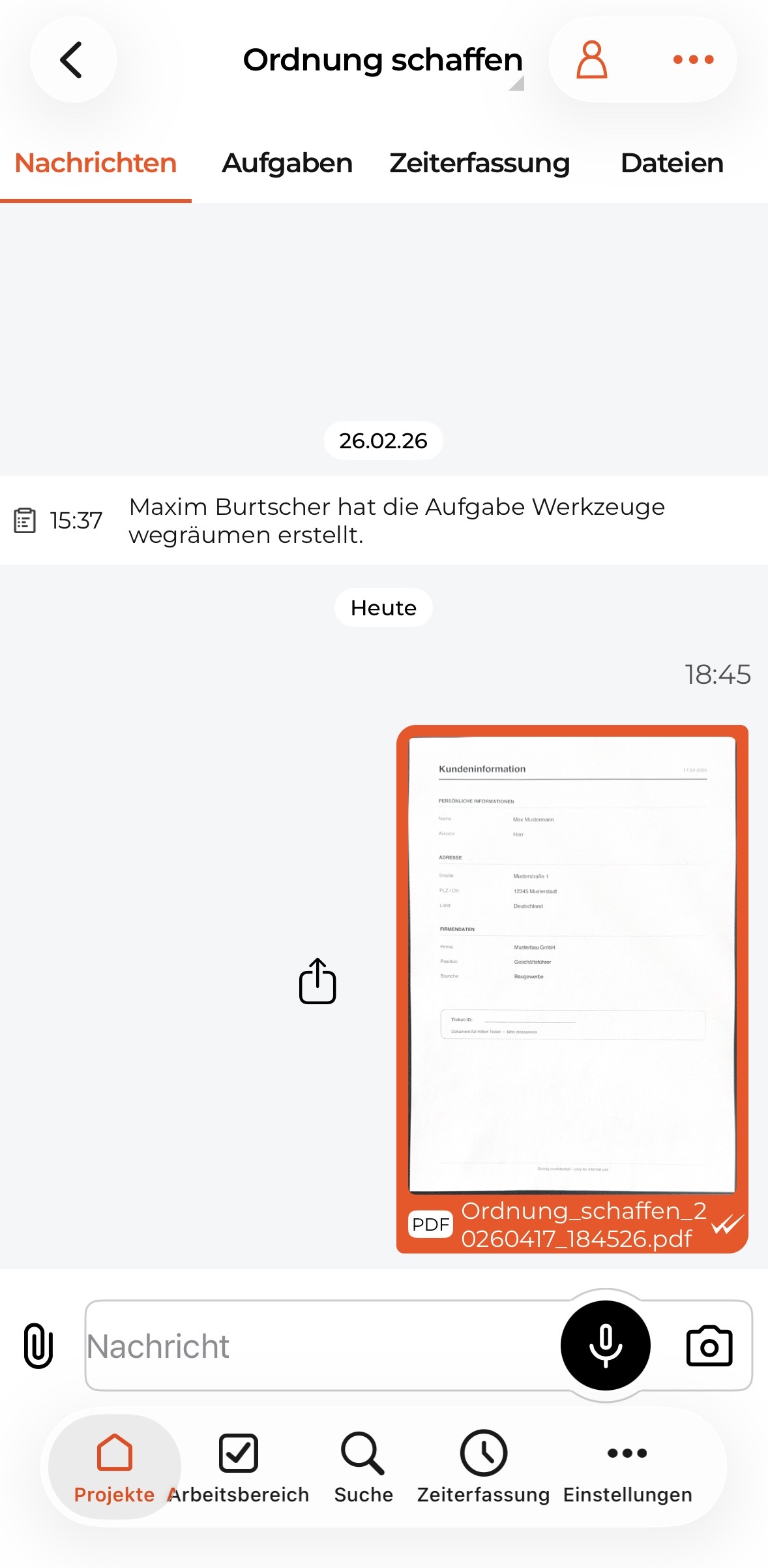 Gescanntes PDF landet im Chat
